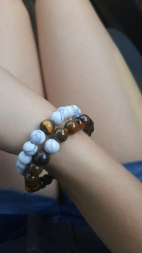 Yoga Beaded Bracelet in Natural Stone 7 Style 2pcs/set photo review