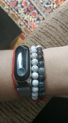 Yoga Beaded Bracelet in Natural Stone 7 Style 2pcs/set photo review