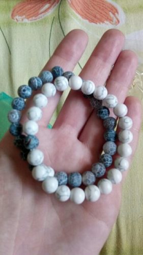 Yoga Beaded Bracelet in Natural Stone 7 Style 2pcs/set photo review