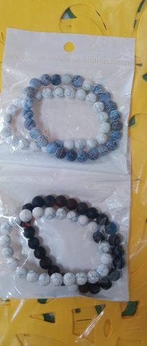 Yoga Beaded Bracelet in Natural Stone 7 Style 2pcs/set photo review