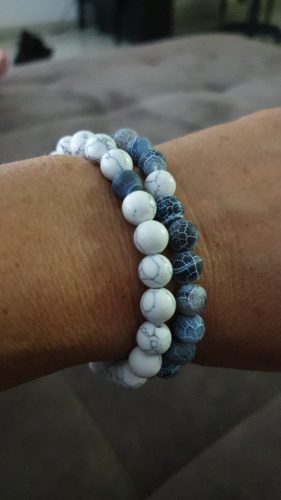Yoga Beaded Bracelet in Natural Stone 7 Style 2pcs/set photo review