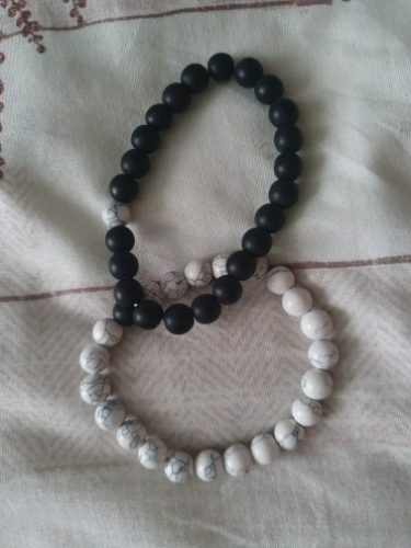 Yoga Beaded Bracelet in Natural Stone 7 Style 2pcs/set photo review