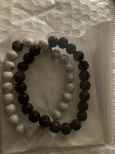 Yoga Beaded Bracelet in Natural Stone 7 Style 2pcs/set photo review