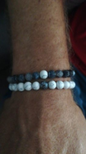 Yoga Beaded Bracelet in Natural Stone 7 Style 2pcs/set photo review