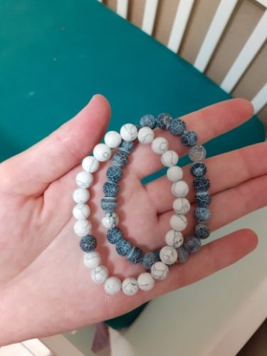 Yoga Beaded Bracelet in Natural Stone 7 Style 2pcs/set photo review