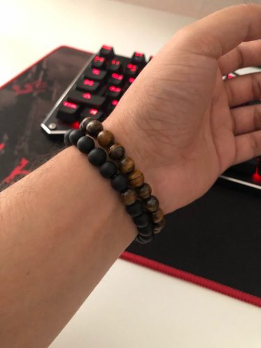 Yoga Beaded Bracelet in Natural Stone 7 Style 2pcs/set photo review