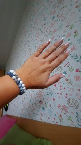 Yoga Beaded Bracelet in Natural Stone 7 Style 2pcs/set photo review