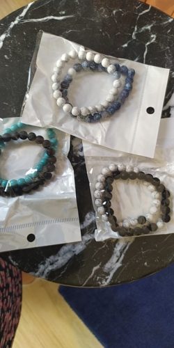 Yoga Beaded Bracelet in Natural Stone 7 Style 2pcs/set photo review