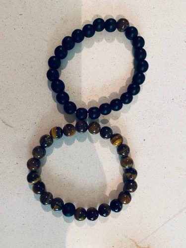 Yoga Beaded Bracelet in Natural Stone 7 Style 2pcs/set photo review