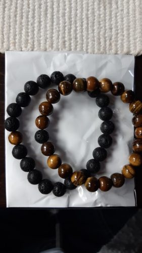 Yoga Beaded Bracelet in Natural Stone 7 Style 2pcs/set photo review