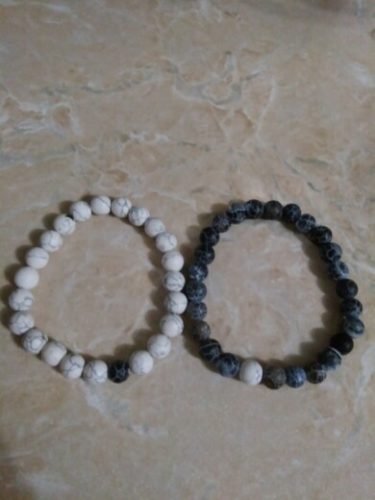 Yoga Beaded Bracelet in Natural Stone 7 Style 2pcs/set photo review