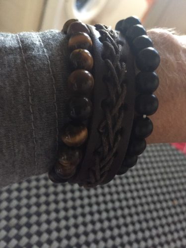 Yoga Beaded Bracelet in Natural Stone 7 Style 2pcs/set photo review