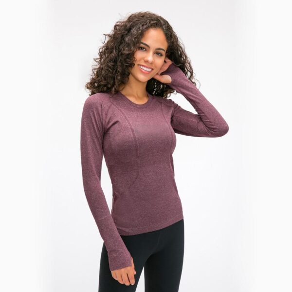 Yoga & Fitness Seamless Super Soft Top with Long Sleeve - Yoga Seamless Top - Only Fit Gear