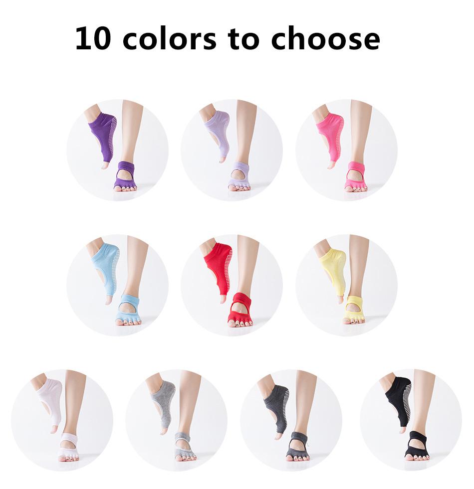 Yoga Socks Anti Slip Grip in 10 Colours