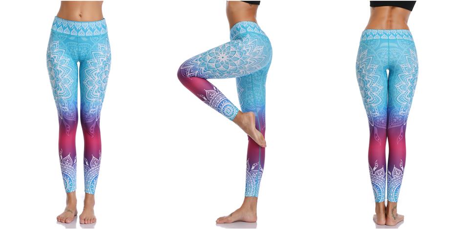 Printed Leggings Seamless for Yoga & Fitness in 4 Cool Design - 3